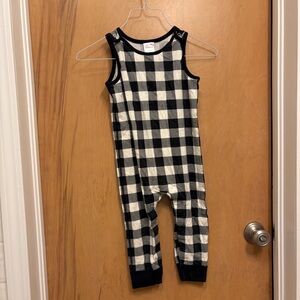 Hanna Andersson Black and White Checkered Overalls